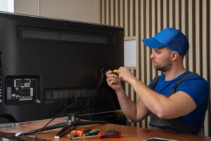 master-blue-tshirt-smiles-after-repairing-tv-set-connector-with-screwdriver-sitting-table_1